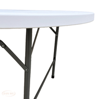 Table ronde pliante en plastique blanc de 4, 5 ou 6 pieds, idéale pour événements, mariages en extérieur, banquets – Table circulaire moderne en plastique, vente en gros