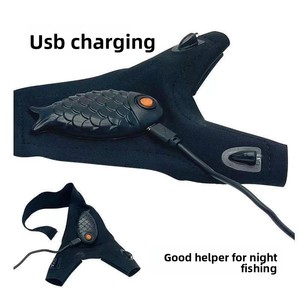 Gants en tricot extensibles quadridirectionnels pour adultes, pour usage extérieur, avec lumières <span class=keywords><strong>LED</strong></span> intégrées, réfléchissants, pour la pêche nocturne - Product Image 4
