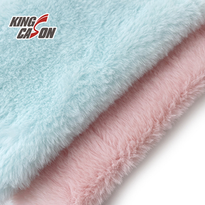 Vải lông giả thỏ Kingcason 100% polyester, mềm mại, siêu êm, xù xì, màu xanh hồng, dày dặn, ấm áp, dùng cho đồ ngủ, đồ mặc nhà - Product Image 6