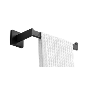 Ensemble d'accessoires de salle de bain en acier inoxydable SUS304 noir mat carré, 6 pièces, à fixation murale : porte-serviettes, porte-papier toilette, anneau porte-serviettes, crochet - Product Image 6
