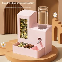 Vente en gros de distributeurs automatiques de nourriture et d'eau 2 en 1 en plastique, bouteilles portables pour animaux de compagnie, bols pour hamsters