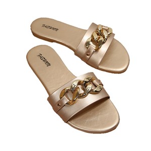 <span class=keywords><strong>Sandali</strong></span> piatti da donna <span class=keywords><strong>con</strong></span> decorazioni in metallo lucido, scarpe traspiranti da spiaggia e passeggio, a punta aperta, comode da indossare, calzature estive - Product Image 5