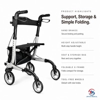 Nouveau déambulateur pliable en aluminium avec siège, déambulateur pliable avec siège, meilleurs déambulateurs pour personnes âgées