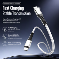Câble de charge rapide tressé en nylon USB-C vers USB-C 60W PD, transfert de données 480 Mbps, plusieurs longueurs et couleurs