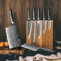 Couteaux de cuisine en acier Damas AUS10 à 67 couches, ensembles de couteaux de chef, Santoku, hachoir, couteaux utilitaires, couteaux à éplucher avec manche en fibre de carbone noire