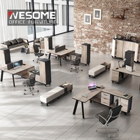 Foshan longjiang mobilier de bureau de luxe ouvert banquette de bureau avec espace de rangement