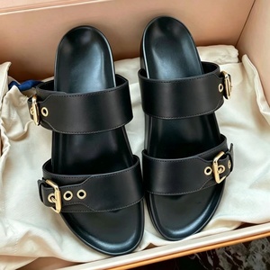 New 2026 Summer Fashion Luxury Designer <b>Slippers</b> Women's Open Printed Buckle Metal Open Toe Fashion Sandals <b>Slippers</b> Female - Product Image 1