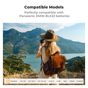 K & F แบตเตอรี่กล้องแนวคิด F 2400มิลลิแอมป์ต่อชั่วโมงสำหรับ DMW-BLK22พานาโซนิคแบตเตอรี่สองก้อนและชุดที่ชาร์จ LCD แบบช่องเสียบ USB/Type-C พอร์ตชาร์จ - Product Image 4