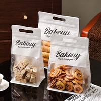 Sacs de boulangerie refermables de qualité alimentaire avec poignée et fenêtre transparente pour biscuits, pâtisseries et collations