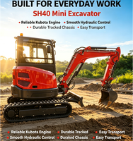 Mini-excavatrice sur chenilles SH40, livraison directe d'usine, légère, fiable, petite pelleuse à haute efficacité