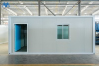 Maison conteneur moderne personnalisée en kit avec double vitrage trempé et toit incliné pour villa, école, hôpital
