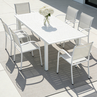 Chaise de salle à manger empilable en aluminium HOMFUL pour extérieur, avec assise et dossier en toile, fauteuil de jardin