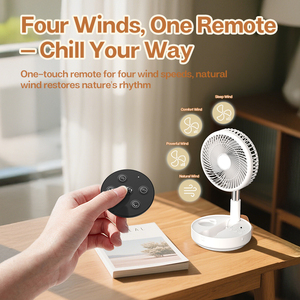 7.5-Inch Rechargeable USB Remote Control Oscillating Adjustable Height DC Brushless Motor Household <b>Outdoor</b> Car RV Fan Phone - Product Image 6