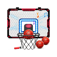 Panier de basket mobile en métal à suspendre au-dessus de la porte pour enfants, avec éclairage LED du tableau de scores et son, facile à installer
