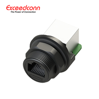 Conector RJ45 para PCB, 8 Contactos, 30V CA, Impermeable IP68, Negro, para Montaje en Panel