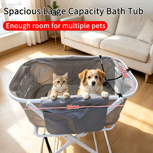 JXB XF312 <span class=keywords><strong>Vasca</strong></span> Pieghevole Rialzata per Animali Domestici, Stazione di Lavaggio Portatile per Cani e Gatti con Supporto, Grande Capacità - Product Image 5