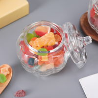 Stoples Kaca Bentuk Labu Bulat 275ml untuk Permen, Camilan, Kacang, Cokelat, Gula, dan Bumbu Dapur dengan Tutup Kaca