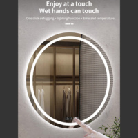 Export 5mm HD Copper-Free Eco-Friendly Silver Mirror IP44 Waterproof Explosion-Proof Frameless Round Backlit LED Bathroom Mirror