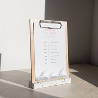 Support de cartes en bois naturel, décoration de table rustique pour mariages, événements professionnels ou usage quotidien sur le bureau
