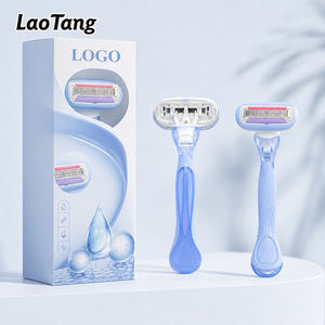 Maquinilla de Afeitar de 5 Cuchillas para Mujer, para <span class=keywords><strong>Piel</strong></span> <span class=keywords><strong>Sensible</strong></span>, Reutilizable, con Tira de Aloe, Mango Ergonómico, Sistema de Afeitado - Product Image 1