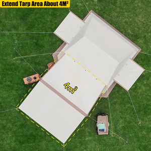 YGY, tienda familiar para acampar al aire libre, gran 6,0, configuración instantánea, revestimiento de PU negro de 3000mm + tela Oxford, un dormitorio para toldo de Villa - Product Image 3