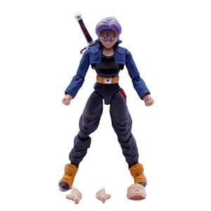 Tronzo — figurines dragon ball 6 pièces/ensemble de dessin animé, Goku, <span class=keywords><strong>Vegeta</strong></span>, <span class=keywords><strong>Trunks</strong></span>, figurine d'action, articulations mobiles, visage <span class=keywords><strong>et</strong></span> main interchangeables, jouets modèles - Product Image 3