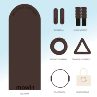 Mowin 2026 Nouveau Design Kit d'Accessoires de Pilates avec Poids de Cheville, Haltère en Silicone pour Fitness et Gym, Vente en Gros pour le Pilates