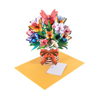 Carte pop-up, grande carte de vœux 3D, bouquet de fleurs en papier, cadeau pour la fête des mères, anniversaire, Saint-Valentin, anniversaire de mariage