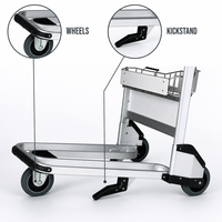 Chariot de manutention à trois roues en aluminium robuste pour aéroport, marque GY, modèle GY12-023, outils OEM