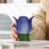 Coupelle Fleur de Campanule Cadeau Créatif en Céramique DIY, Contenant pour Bougie d'Aromathérapie, Bol à Dessert Mignon et Féminin, Boîte en Papier Fabriquée en Chine