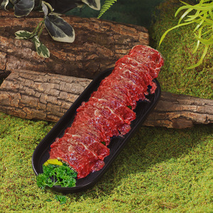 Vaisselle de style montagne, assiettes à fondue sur le thème de la montagne, assiettes ovales noires créatives pour chou frisé et bœuf, assiettes pour filet de bœuf fraîchement coupé. - Product Image 3