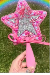 Miroir de maquillage princesse de luxe à main brillant Rhinestone Star Bling Diamond Round ou Square Glass Lovely Makeup Mirror - Product Image 3