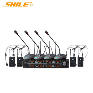 Ensemble de microphones sans fil Shile, 8 canaux UHF, microphones professionnels pour scène, réunion, collier de cygne, casque, micro portable, écouteur - Product Image 1