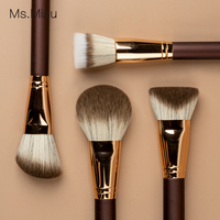 Belleza 2026 Set Rias Wajah 12-Piece Premium dengan Gagang Kayu yang Dapat Disesuaikan untuk Foundation, Bedak Tabur, Concealer, Minimum Order Rendah