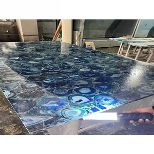 Dalles de pierre d'onyx de luxe, dalles d'agate bleue, pierres semi-précieuses translucides rétroéclairées - Product Image 3