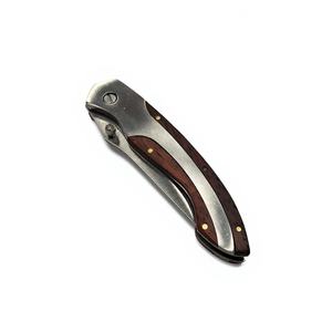 سكين متعدد الوظائف للتخييم والصيد من الفولاذ المقاوم للصدأ مع مقبض خشبي وشفرة 7.5 سم للاستخدام الخارجي - Product Image 2