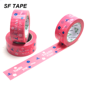 Phim hoạt hình màu hồng tự dính <span class=keywords><strong>Bopp</strong></span> Băng đóng gói không thấm nước tùy chỉnh chiều rộng 100m chiều dài áp lực duy nhất nhạy cảm carton niêm phong - Product Image 1