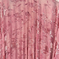 Tissu en velours texturé 3D à motifs floraux, effet délavé multicolore, respirant, extensible dans les quatre sens, pour robe de soirée