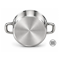 Ensemble de casseroles et poêles en acier inoxydable 10 pièces pour la cuisine, avec couvercle en verre, pour restaurant et usage domestique