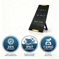 Panneau solaire pliable haute efficacité 200W 23-25% ETFE étanche avec connecteur MC4 pour balcon, camping-car, marine, extérieur