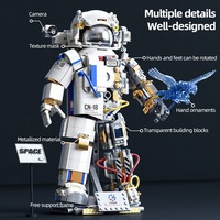 Jouet de construction éducatif en plastique 2-en-1 pour robot, avec lumière LED, modèle à assembler soi-même, 527 pièces, cadeau de collection 14