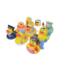 Jouets de bain personnalisés en forme de canard en caoutchouc avec motifs imprimés pour bébés, jouets de baignoire en plastique miniatures en vrac avec logo en vinyle pour enfants