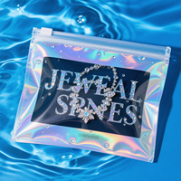Petits sacs à zip-lock en plastique imprimés sur mesure Pochette d'emballage métallique pour l'héliogravure de bijoux pour colliers et pierres précieuses