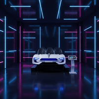 JiaYi JY-6RSC06S Machine de jeu de tir VR 9D, simulateur de cinéma VR 360 à monnayeur en PVC pour parcs d'aventure et parcs à thème