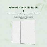 Plaques de plafond acoustiques modernes carrées en fibres minérales, résistantes à l'humidité, ignifuges pour bâtiments commerciaux