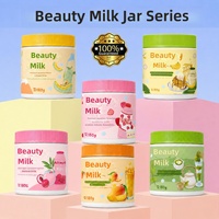 Poudre de Collagène Beauté au Lait Saveur Fraise 180g en Boîte, Comprimés au Glutathion, Disponible à l'Exportation, Durée de Conservation 24 Mois