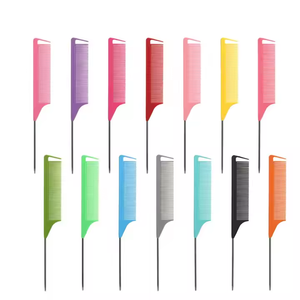 Logo personalizzato rosa ABS Oro pettine per capelli a denti larghi per lo Styling piastra per capelli con manico in metallo uso domestico pettine comune - Product Image 1