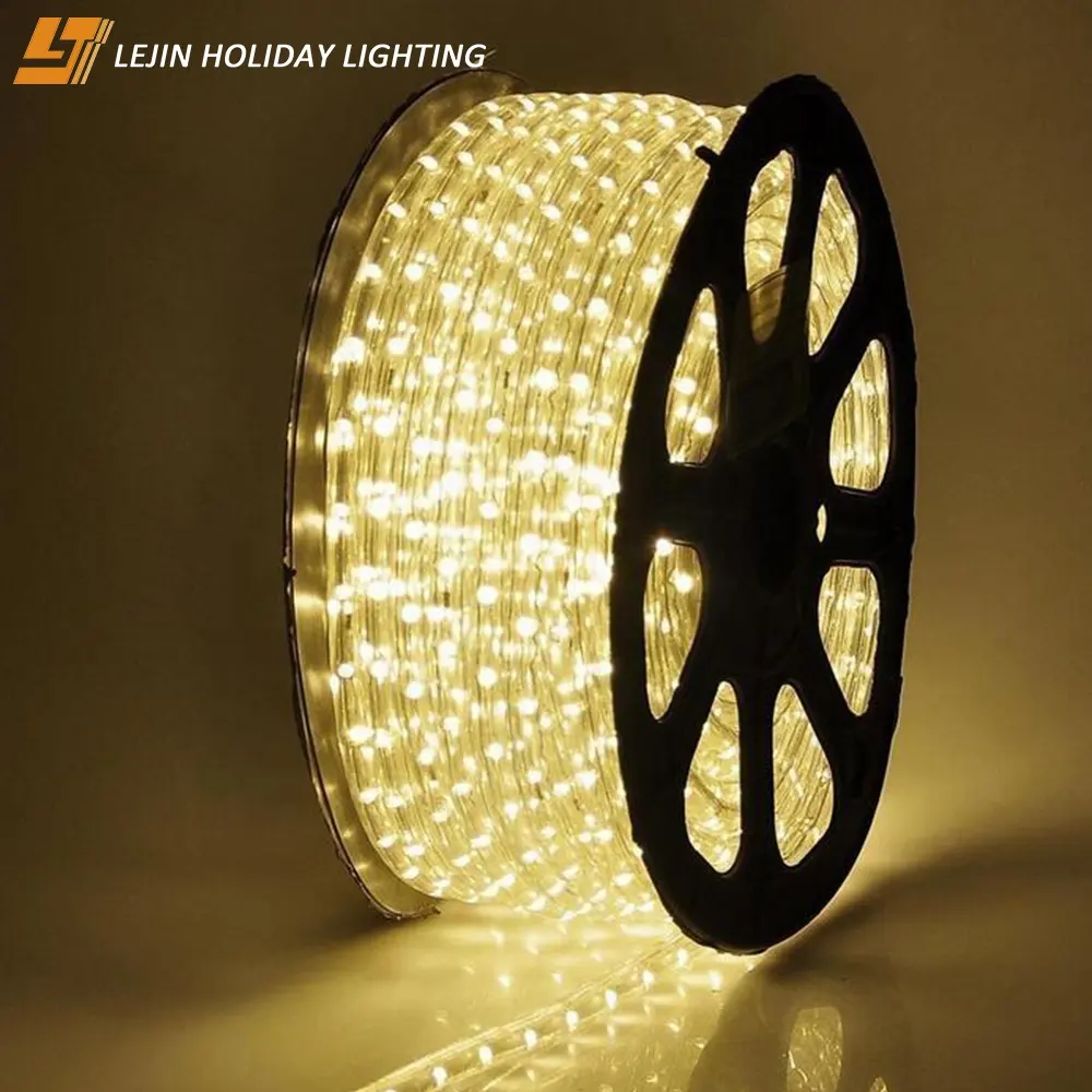 10m 50m 100m waterproof Warm White led rope light for outdoor christmas decorations