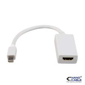 Convertidor mini DP a HDMI, con conector mini DP y HDMI, 15 cm, ideal para conectar dispositivos a pantallas externas. - Product Image 1