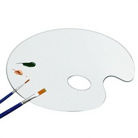 Palette transparente en acrylique à cadre croisé pour peintures, poudres, aquarelles ; Outil de maquillage et de nail art ; Plateau de mélange ovale Modèle 0004 Suzhou